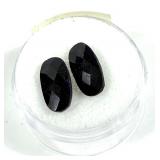 Lot, oval checkerboard cut sapphires, 2 pcs.,