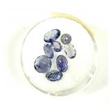 Lot, oval and round cut tanzanites, 8 pcs.,