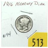 1916 Mercury dime