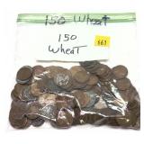 Lot; Wheat cents, 150 pieces