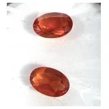 Lot, oval cut Mexican fire opals, 2 pcs.