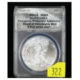 2020 (P) American Silver Eagle, ANACS slab