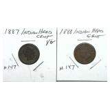 x2- Indian Head cents, -x2 cents, Sold by the