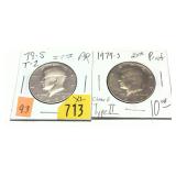 X 2 -1979-S Kennedy half dollars, Proof -X 2-