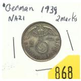1939 German 2 Mark, Silver