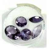 Lot, round, marquis and oval cut amethysts,