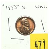 1955-S Lincoln cent