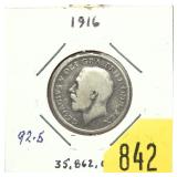 1916 British 1 Shilling