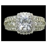 Sterling silver CZ cocktail/statement ring,