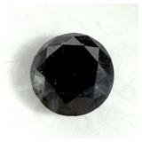 7.5mm round cut black diamond, 1.51 cts.