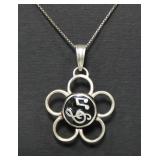 Sterling silver music notes and clef pendant with