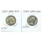 x2- Washington quarters, -x2 quarters, Sold by the