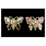 14K Yellow gold butterfly post earrings, 0.6 grams