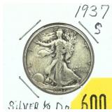 1937-S Walking Liberty half dollar