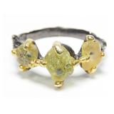 Sterling silver rhodium plated and gold wash