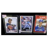 Lot, 5 signed baseball cards, Deion Sanders card