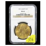 1907 $20 Liberty Double Eagle, NGC slab certified