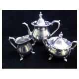 Poole #144 Bristol silverplate 3-piece tea set,
