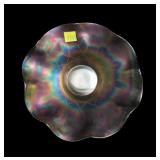 Northwood green 7 3/4" diameter ruffled carnival