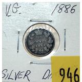 1886 Canadian 10-cents