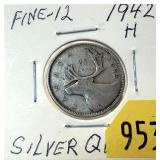 1942 Canadian 25-cents