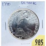1780 Maria Theresa silver coin, restrike