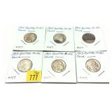 x6- Buffalo nickels, cleaned -x6 nickels -Sold by