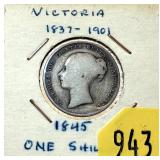 1845 British shilling