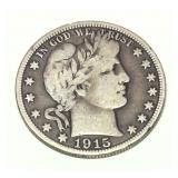 1915-S Barber half dollar