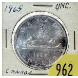 1965 Canadian silver dollar
