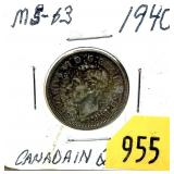 1940 Canadian 25-cents