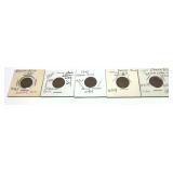 Lot, error cents, 5 pcs.