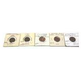 Lot, error cents, 5 pcs.