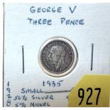 1935 British 3 pence
