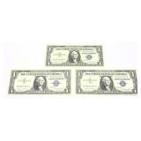 x3- $1 silver certificates series of 1957A,