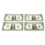 x4- $1 Federal Reserve Star notes, series of