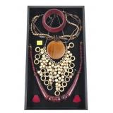 Lot, wooden tribal jewelry