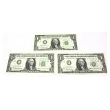 x3- $1 Federal Reserve Star notes, series of