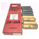 x9- Rolls of Buffalo nickels: 1936-38 -x9 rolls-