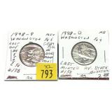 x2- 1998 quarters, Unc.-x2 quarters -Sold by the
