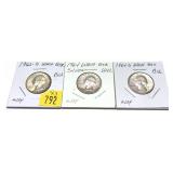 x3- Quarters, 90% silver -x3 quarters - Sold by