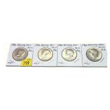 x4- Half dollars, 40% silver -x4 half dollars