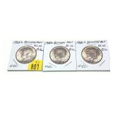 x3- Half dollars, 40% silver -x3 half dollars