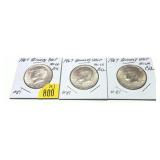 x3- Half dollars, 40% silver -x3 half dollars