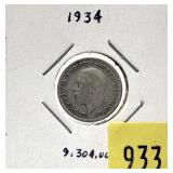 1934 British 6 pence