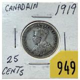 1919 Canadian 25-cents