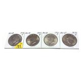 x4-Eisenhower dollars, mixed dates, x4 coins,