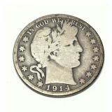 1914-S Barber half dollar