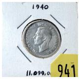 1940 British shilling