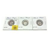x3- Proof Jefferson nickels -X3 nickels - Sold by